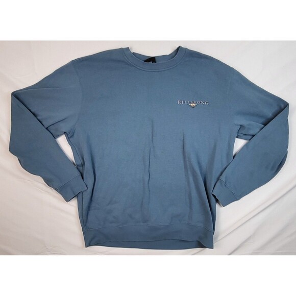 Vintage 90s Y2K Blue Billabong Graphic Heavyweight Crewneck Sweater Size XL - Picture 1 of 7